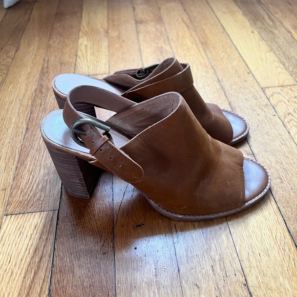 Madewell Riley Convertible Slingback Mule -  Brown Leather Block Heel size 8 - Picture 6 of 9